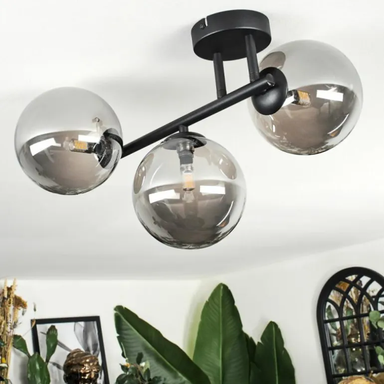 Chehalis Plafonnier, Boule lumineuse Fumé, 3 lumières
