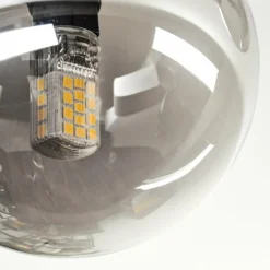 Chehalis Plafonnier, Boule lumineuse 23 cm Ambre, Fumé, 3 lumières