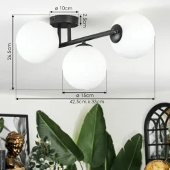 Chehalis Plafonnier, Boule lumineuse Blanc, 3 lumières