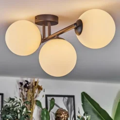 Chehalis Plafonnier, Boule lumineuse Blanc, 3 lumières