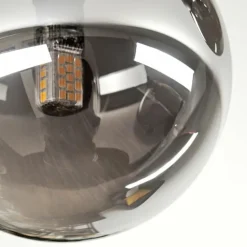 Chehalis Plafonnier, Boule lumineuse Ambre, Fumé, 3 lumières