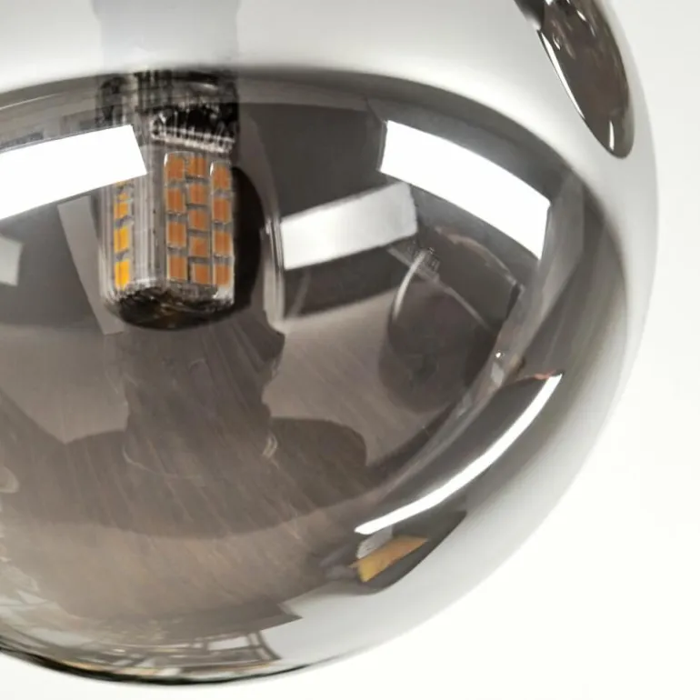 Chehalis Plafonnier, Boule lumineuse Ambre, Fumé, 3 lumières