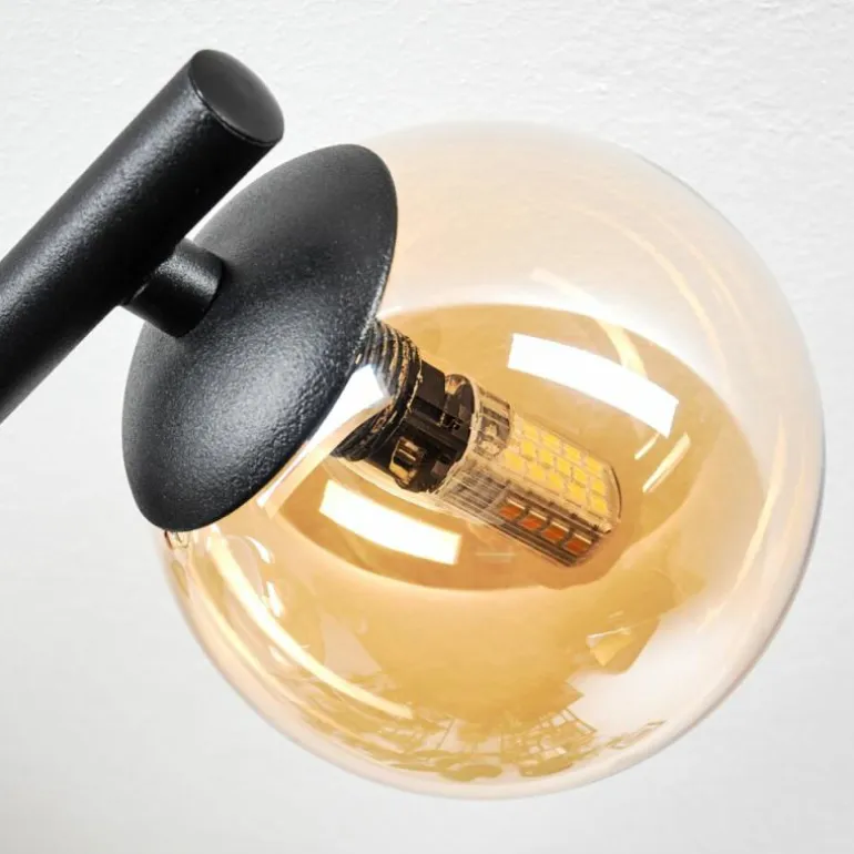 Chehalis Plafonnier, Boule lumineuse Ambre, Fumé, 3 lumières