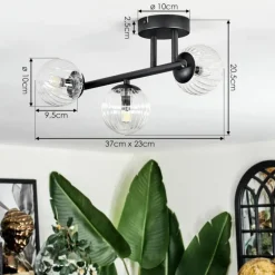Chehalis Plafonnier, Boule lumineuse Clair, 3 lumières