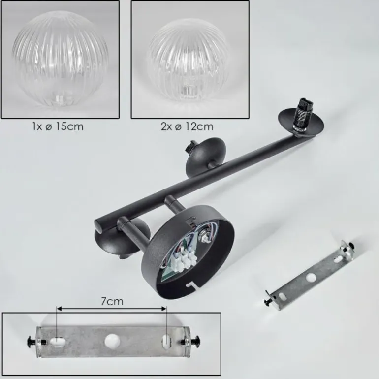 Chehalis Plafonnier, Boule lumineuse Clair, 3 lumières