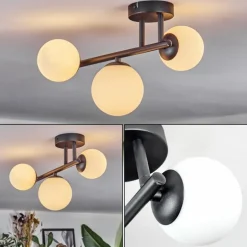 Chehalis Plafonnier, Boule lumineuse Blanc, 3 lumières