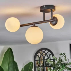 Chehalis Plafonnier, Boule lumineuse Blanc, 3 lumières