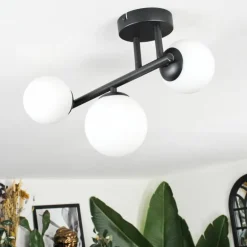 Chehalis Plafonnier, Boule lumineuse Blanc, 3 lumières