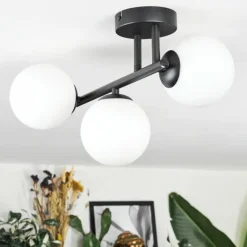 Chehalis Plafonnier, Boule lumineuse Blanc, 3 lumières