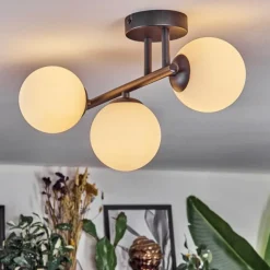 Chehalis Plafonnier, Boule lumineuse Blanc, 3 lumières