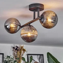 Chehalis Plafonnier, Boule lumineuse Fumé, 3 lumières