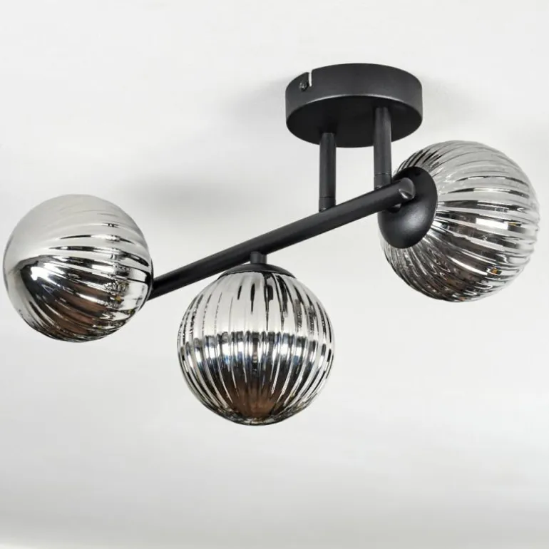 Chehalis Plafonnier, Boule lumineuse Fumé, 3 lumières