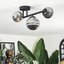Chehalis Plafonnier, Boule lumineuse Fumé, 3 lumières