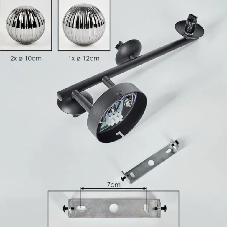 Chehalis Plafonnier, Boule lumineuse Fumé, 3 lumières