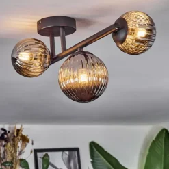 Chehalis Plafonnier, Boule lumineuse Fumé, 3 lumières