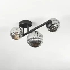 Chehalis Plafonnier, Boule lumineuse Fumé, 3 lumières