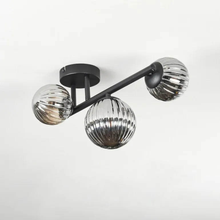 Chehalis Plafonnier, Boule lumineuse Fumé, 3 lumières
