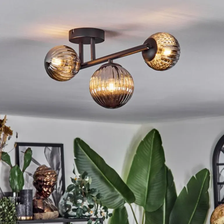 Chehalis Plafonnier, Boule lumineuse Fumé, 3 lumières