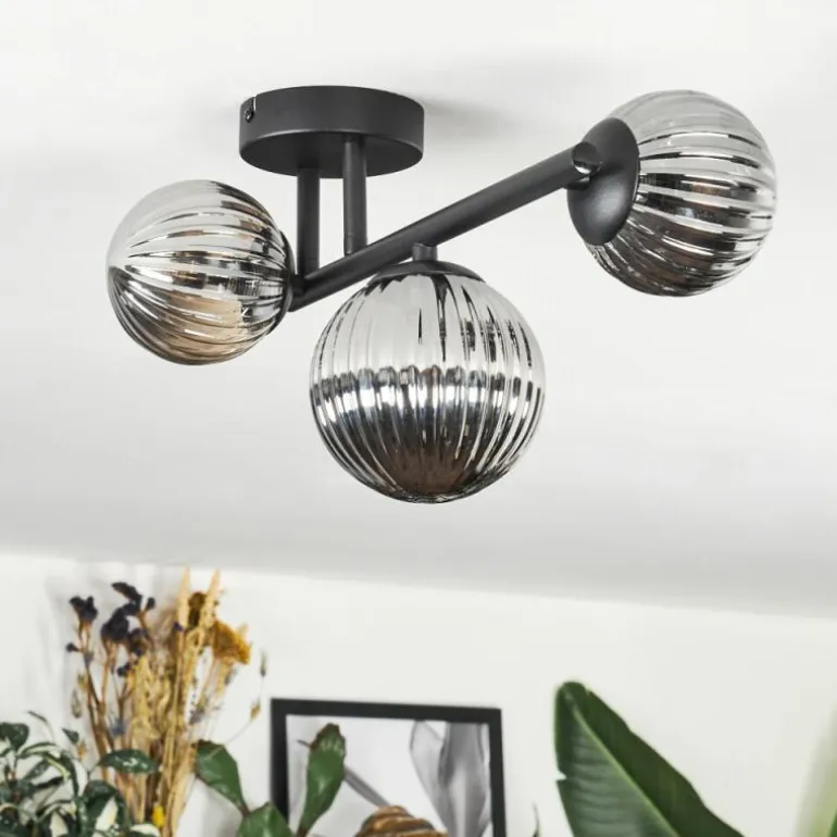 Chehalis Plafonnier, Boule lumineuse Fumé, 3 lumières