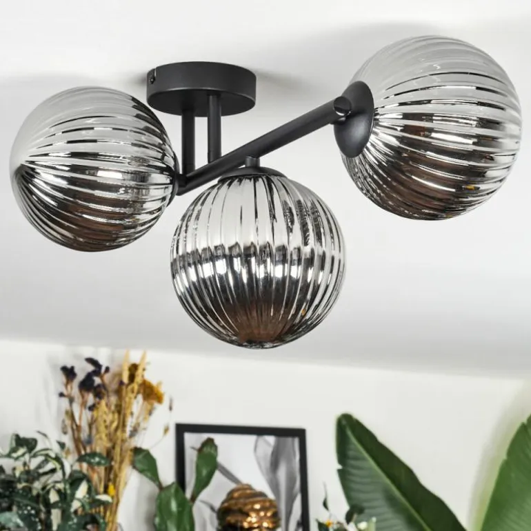 Chehalis Plafonnier, Boule lumineuse Fumé, 3 lumières