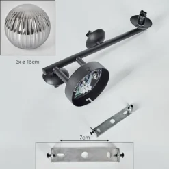 Chehalis Plafonnier, Boule lumineuse Fumé, 3 lumières