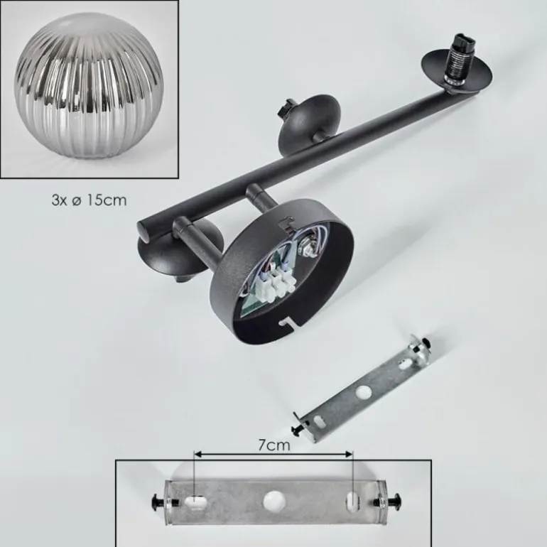Chehalis Plafonnier, Boule lumineuse Fumé, 3 lumières