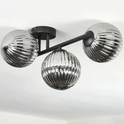 Chehalis Plafonnier, Boule lumineuse Fumé, 3 lumières