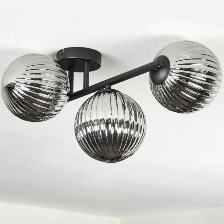 Chehalis Plafonnier, Boule lumineuse Fumé, 3 lumières
