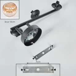 Chehalis Plafonnier, Boule lumineuse Ambre, 3 lumières