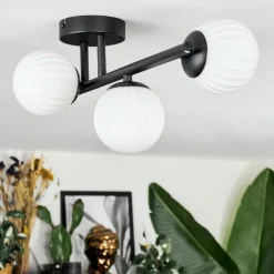 Chehalis Plafonnier, Boule lumineuse Blanc, 3 lumières