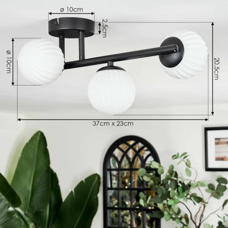Chehalis Plafonnier, Boule lumineuse Blanc, 3 lumières