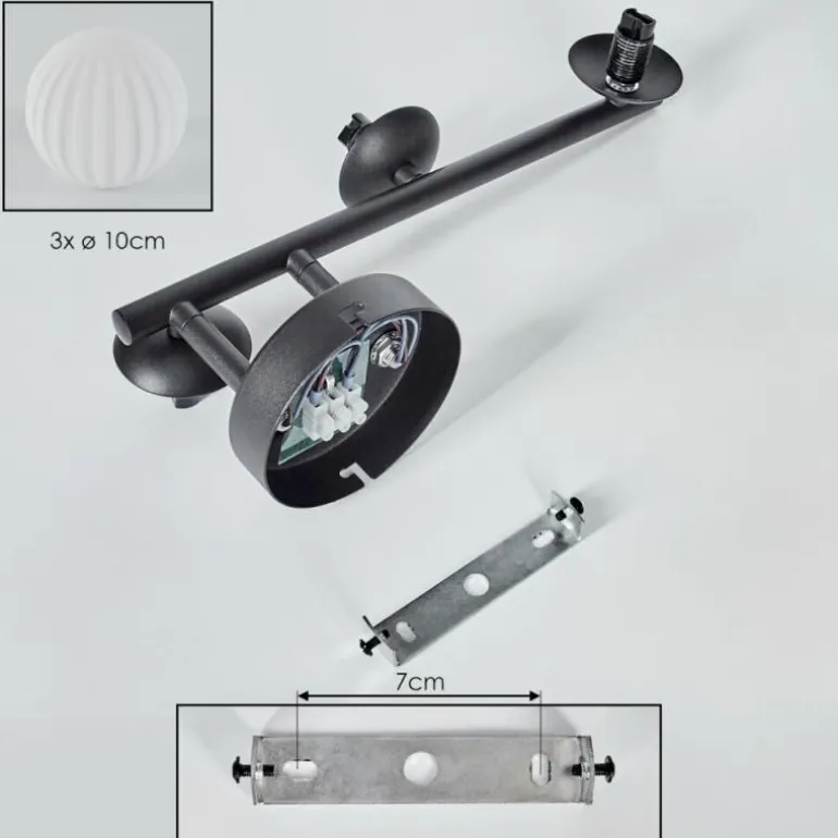 Chehalis Plafonnier, Boule lumineuse Blanc, 3 lumières
