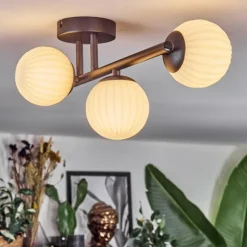 Chehalis Plafonnier, Boule lumineuse Blanc, 3 lumières