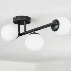 Chehalis Plafonnier, Boule lumineuse Blanc, 3 lumières
