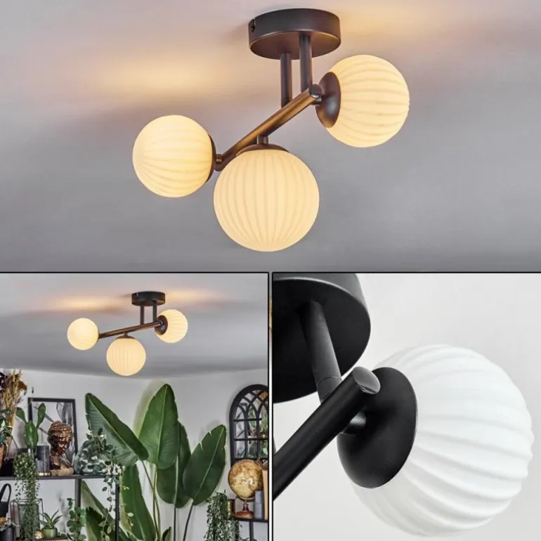Chehalis Plafonnier, Boule lumineuse Blanc, 3 lumières