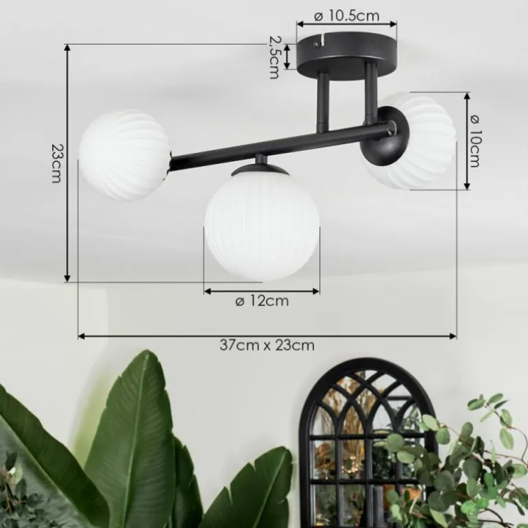 Chehalis Plafonnier, Boule lumineuse Blanc, 3 lumières