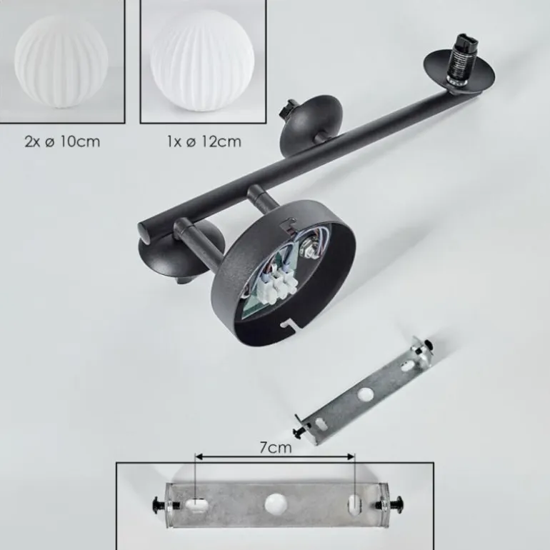 Chehalis Plafonnier, Boule lumineuse Blanc, 3 lumières