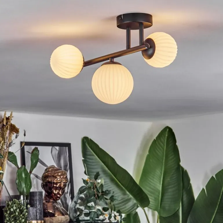 Chehalis Plafonnier, Boule lumineuse Blanc, 3 lumières