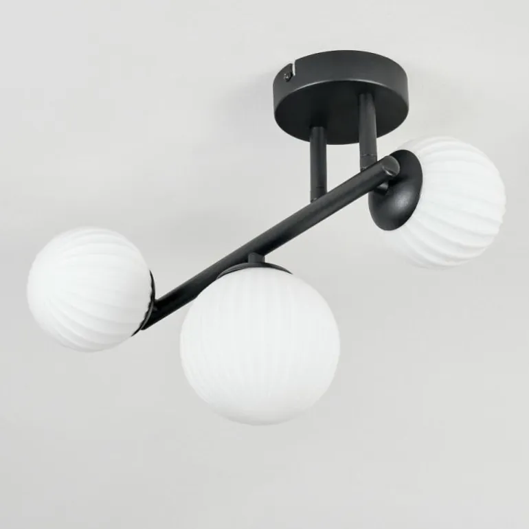 Chehalis Plafonnier, Boule lumineuse Blanc, 3 lumières