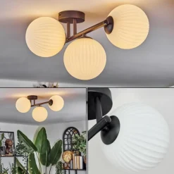 Chehalis Plafonnier, Boule lumineuse Blanc, 3 lumières