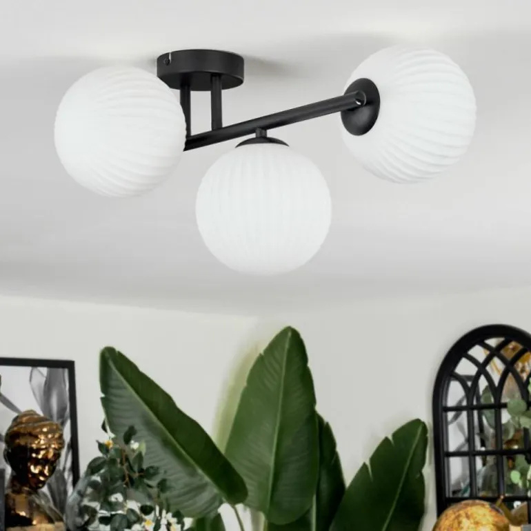 Chehalis Plafonnier, Boule lumineuse Blanc, 3 lumières