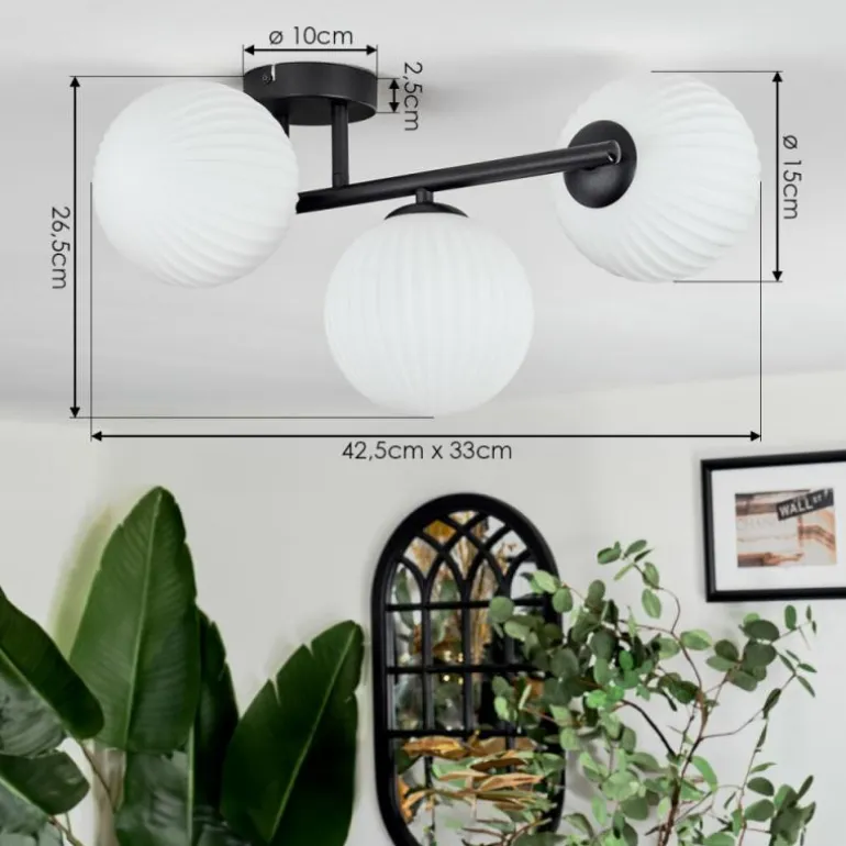 Chehalis Plafonnier, Boule lumineuse Blanc, 3 lumières