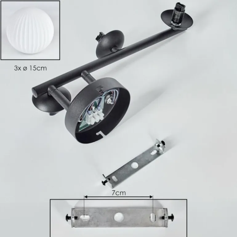 Chehalis Plafonnier, Boule lumineuse Blanc, 3 lumières