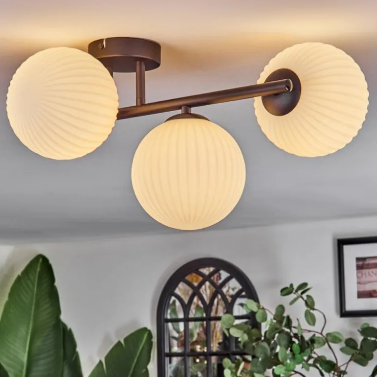 Chehalis Plafonnier, Boule lumineuse Blanc, 3 lumières