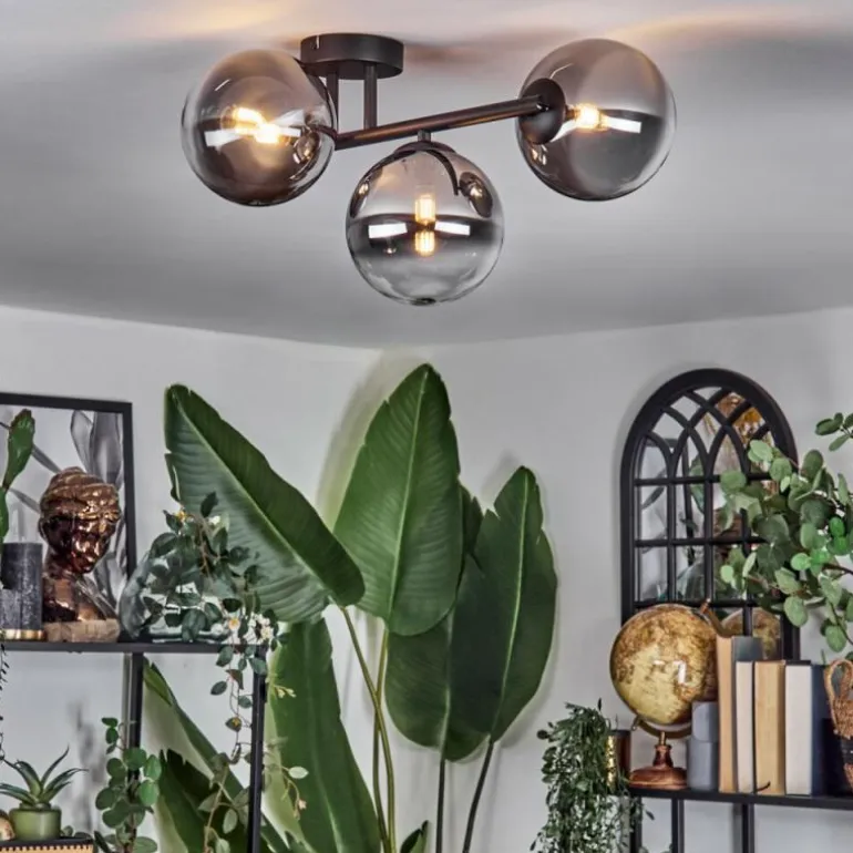 Chehalis Plafonnier, Boule lumineuse Clair, Fumé, 3 lumières