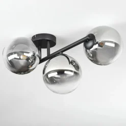 Chehalis Plafonnier, Boule lumineuse Clair, Fumé, 3 lumières