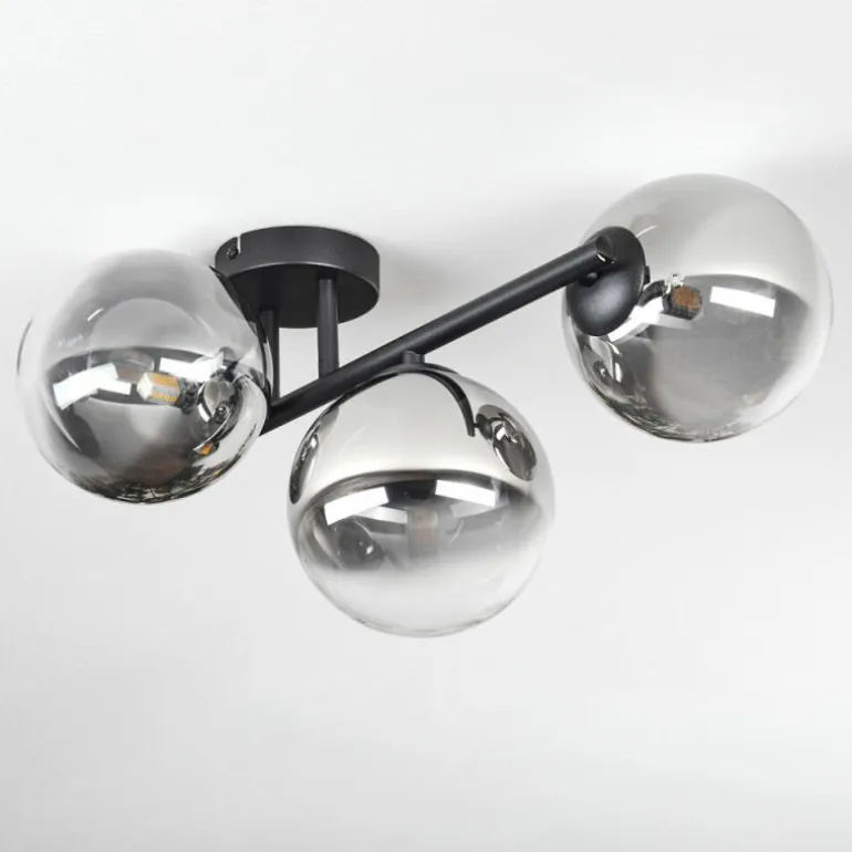 Chehalis Plafonnier, Boule lumineuse Clair, Fumé, 3 lumières