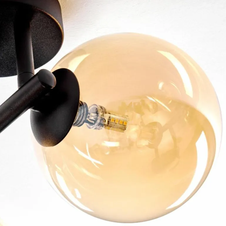 Chehalis Plafonnier, Boule lumineuse Ambre, 3 lumières