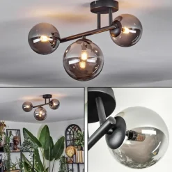 Chehalis Plafonnier, Boule lumineuse Fumé, 3 lumières