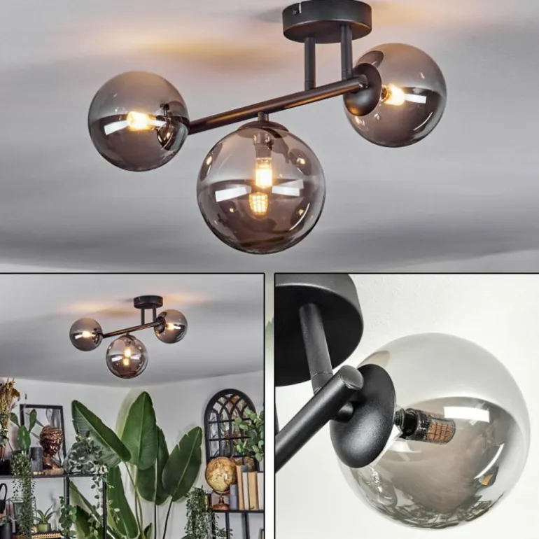 Chehalis Plafonnier, Boule lumineuse Fumé, 3 lumières